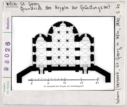 Vorschaubild Köln: St. Georg, Grundriss der Krypta zur Gründungszeit 